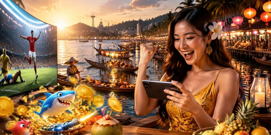 Người dùng chơi casino trên điện thoại tại bãi biển Phú Quốc